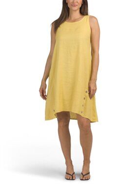 Kaktus | Dresses | Kaktus Women Linen Dress Made In Italy Sz S Lagenlook  Beige Pockets | Poshmark